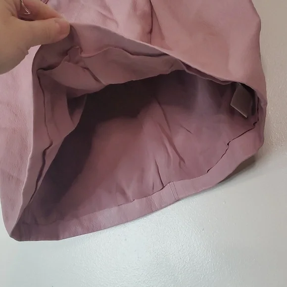 NWT Free People Payton Faux Leather Paperbag Mini Skirt Size 4 Mauve Swoon - Picture 4 of 13
